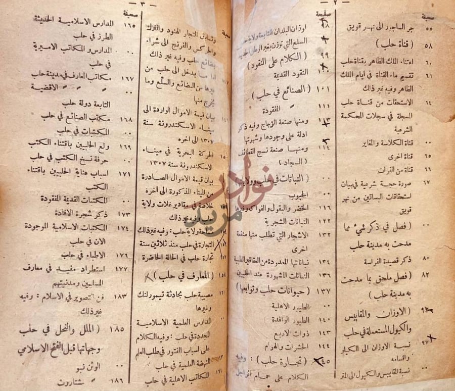 فهرس كتاب نهر الذهب في تاريخ حلب