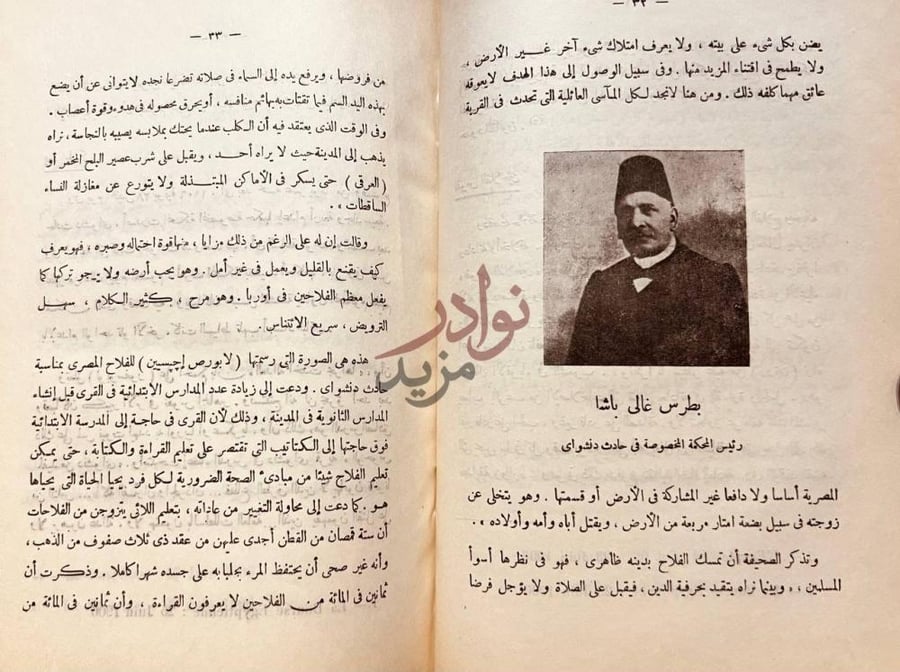 صفحة داخلية كتاب الاماني الوطنية والمشكلات المصرية في الصحف