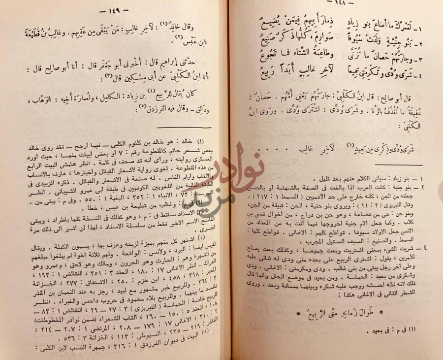 صفحة داخلية كتاب ديوان شعر حاتم بن عبدالله الطائي واخباره