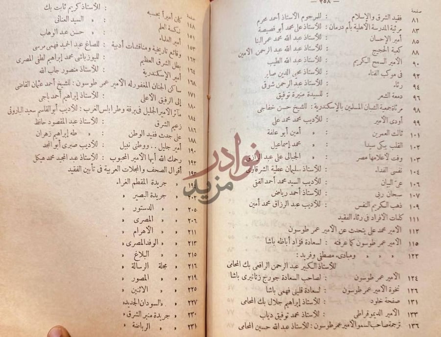 فهرس كتاب ذكرى المغفور له الامير عمر طوسون تاريخ حياة الفقيد