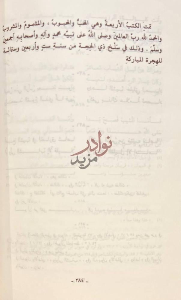 خاتمة كتاب المحب والمحبوب والمشموم والمشروب