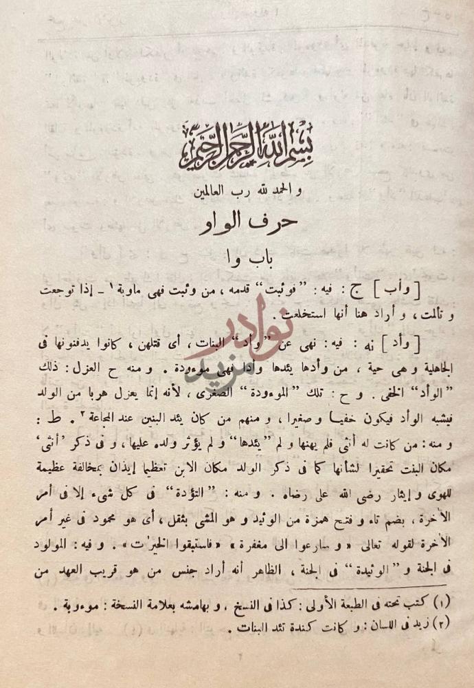 صفحة داخلية كتاب مجمع بحار الانوار في غرائب التنزيل ولطائف