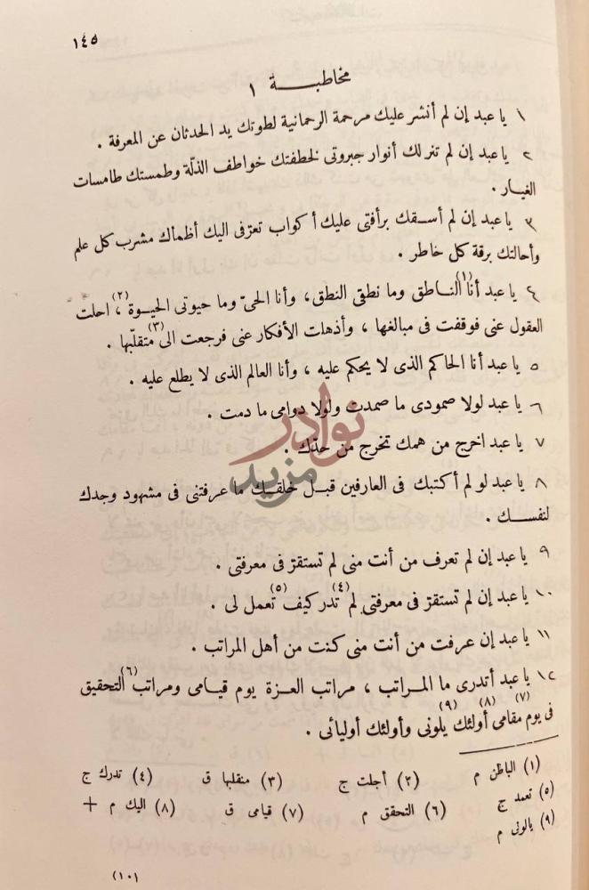 صفحة داخلية كتاب المواقف ويليه المخاطبات مخاطبة