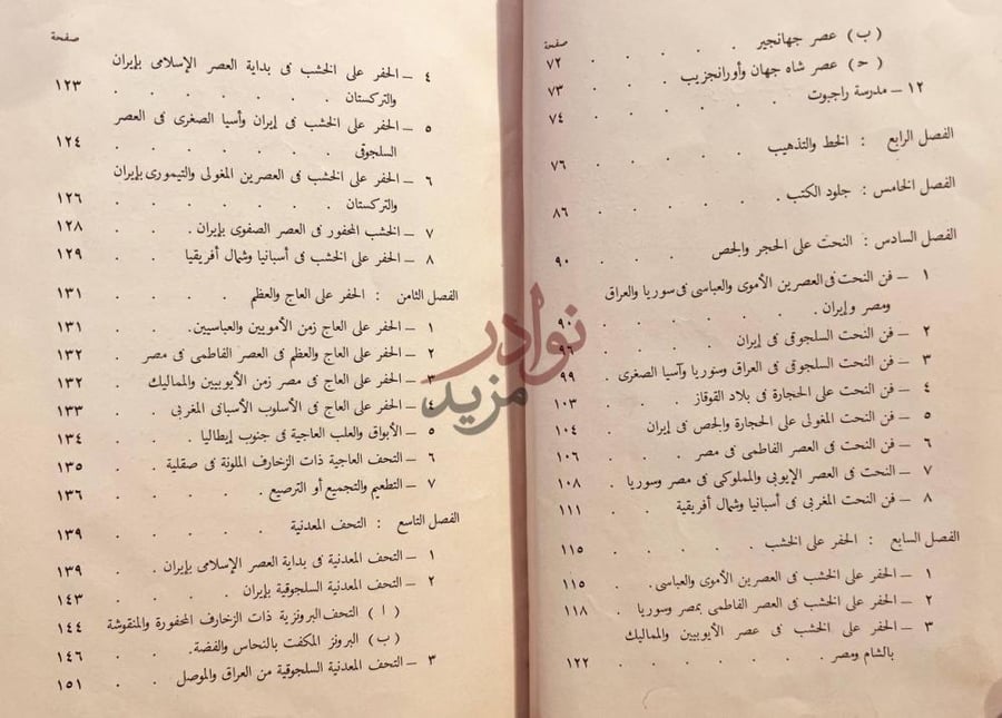 فهرس كتاب الفنون الاسلامية