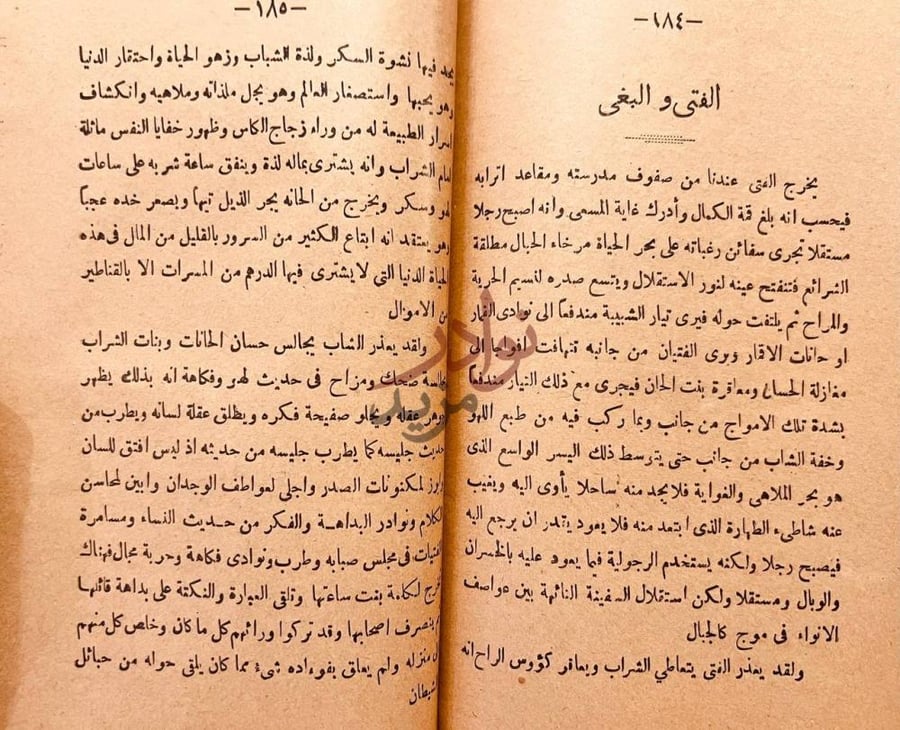صفحة داخلية كتاب الادب العصري مقالات مختارة في العلم والادب