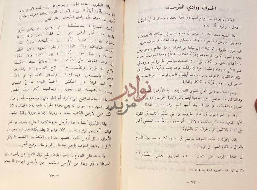 صفحة داخلية كتاب بلاد الجوف او دومة الجندل