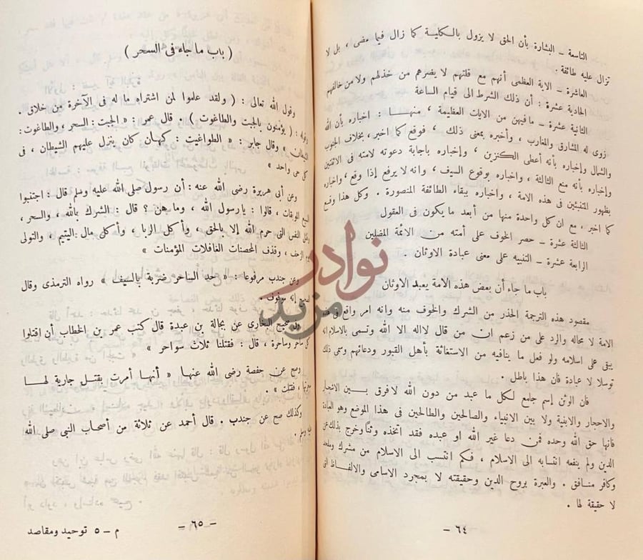 صفحة داخلية كتاب كتاب التوحيد باب ما جاء في السحر