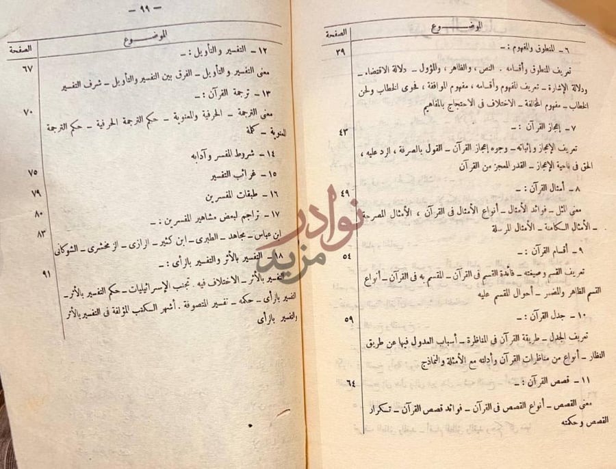 فهرس كتاب الوجيز في اصول التفسير