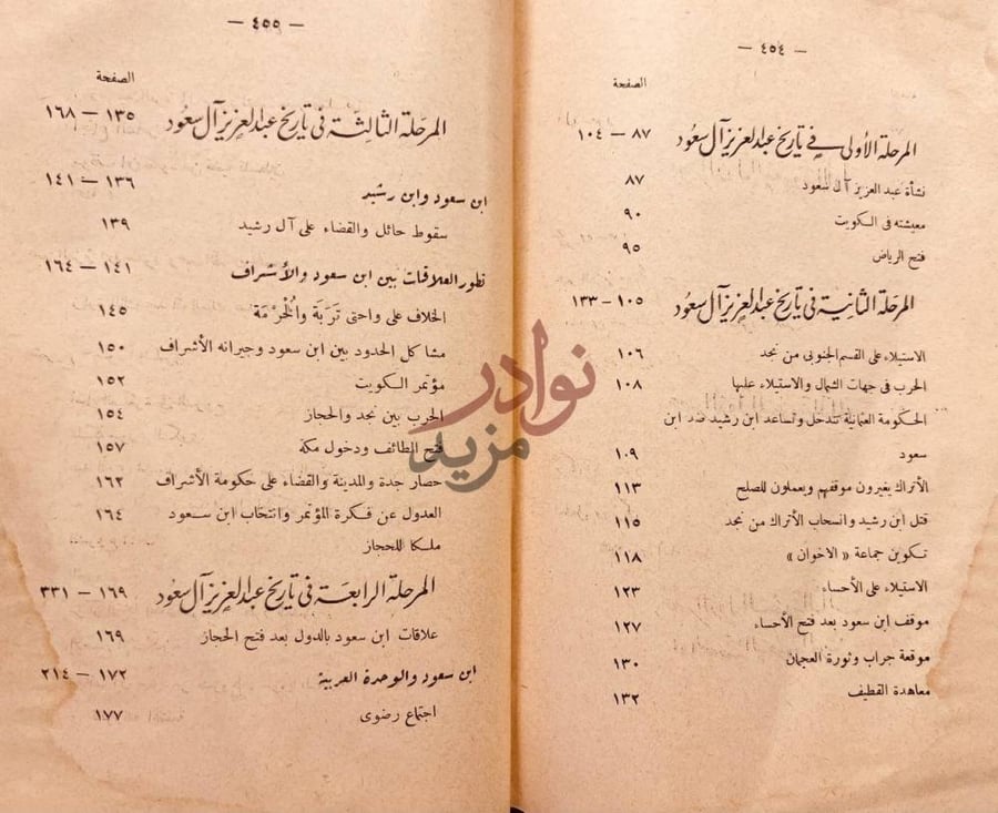 فهرس كتاب النهضة الحديثة في جزيرة العرب في المملكة العربية