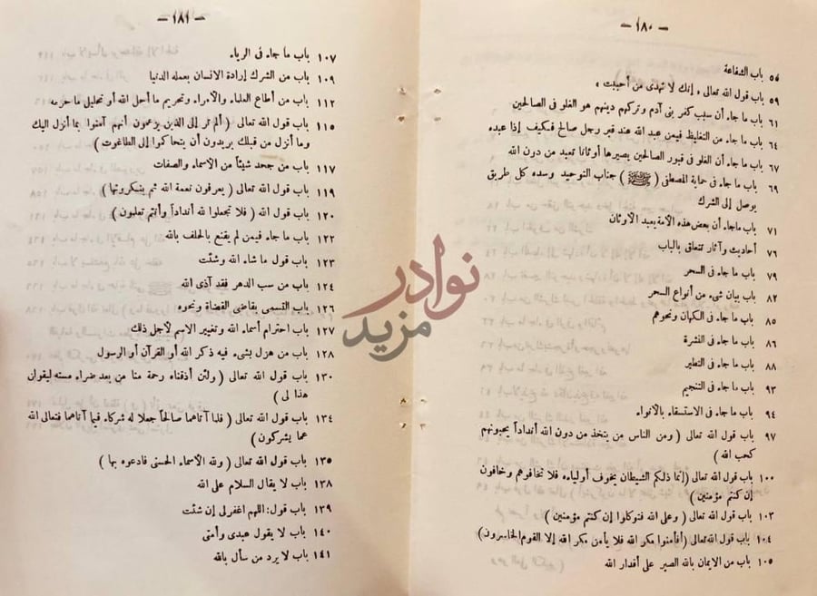 فهرس كتاب ابطال التنديد باختصار شرح التوحيد
