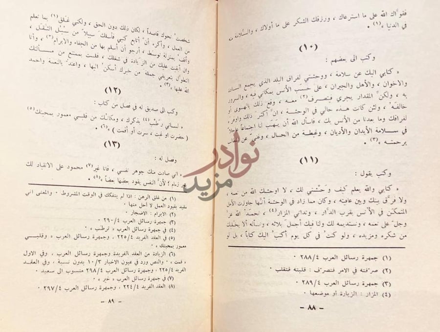 صفحة داخلية كتاب رسائل سعيد بن حميد واشعاره