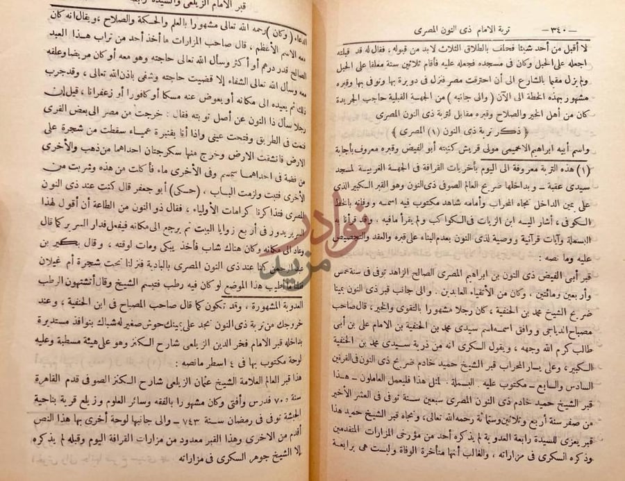 صفحة داخلية كتاب تحفة الاحباب وبغية الطلاب في الخطط والمزارات
