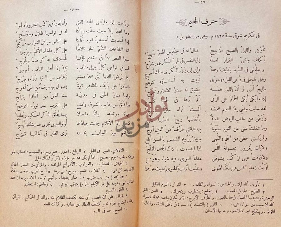 صفحة داخلية كتاب ديوان عبد المطلب حرف الجيم