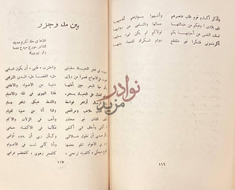 صفحة داخلية كتاب الخمائل بين مد وجزر
