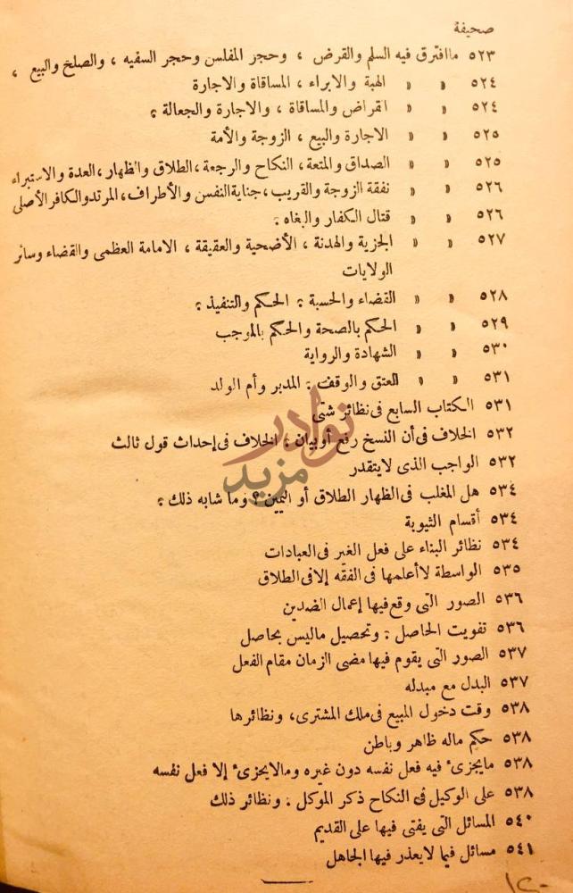 فهرس كتاب الاشباه والنظائر في قواعد وفروع فقه الشافعية