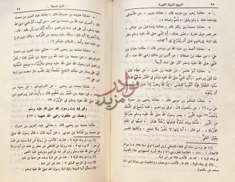 صفحة داخلية كتاب تاريخ المدينة المنورة