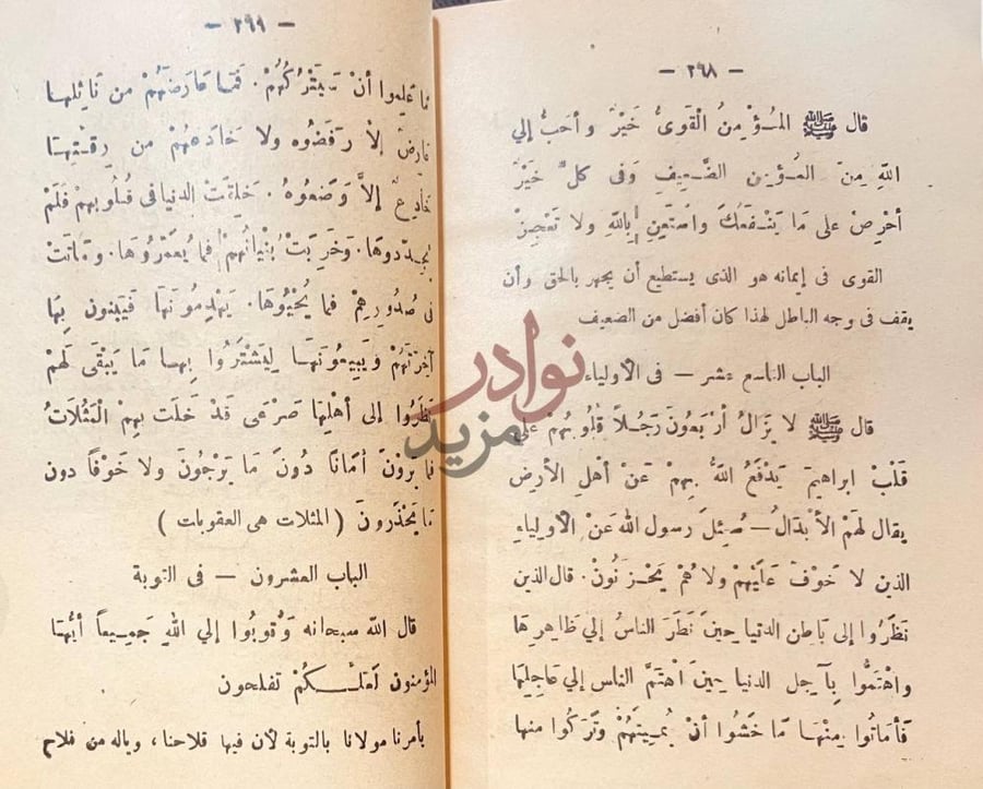 صفحة داخلية كتاب الاحاديث الهامة في ارشاد العامة
