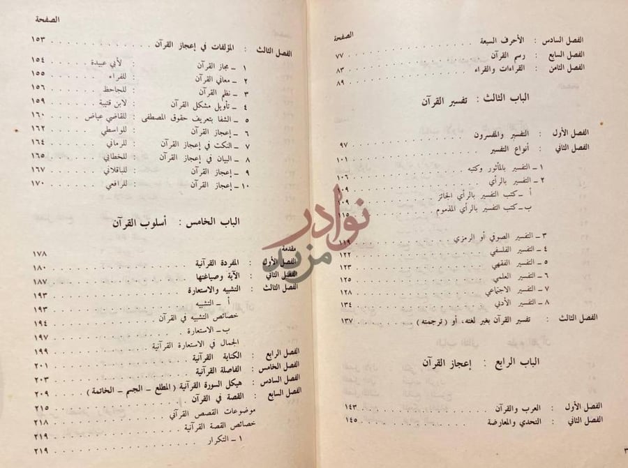 فهرس كتاب التعبير الفني فى القران فهرس الموضوعات