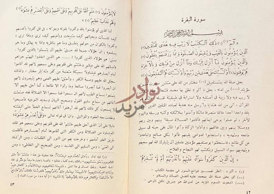 صفحة داخلية كتاب وحي وبيان مزلب القران سورة البقرة