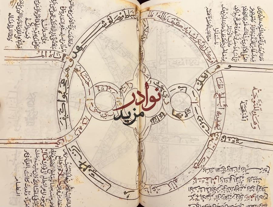 صورة مخطوط منادح الممادح وروضة المآثر والمفاخر/عبدالمحسن الغساني تجليد هامش