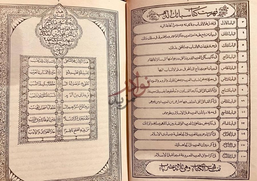 فهرس كتاب سبائك الذهب في معرفة قبائل العرب فهرست كتاب سبائك