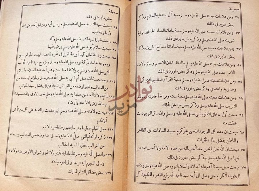 فهرس كتاب فتح الله في مولد خير خلق الله صفحة