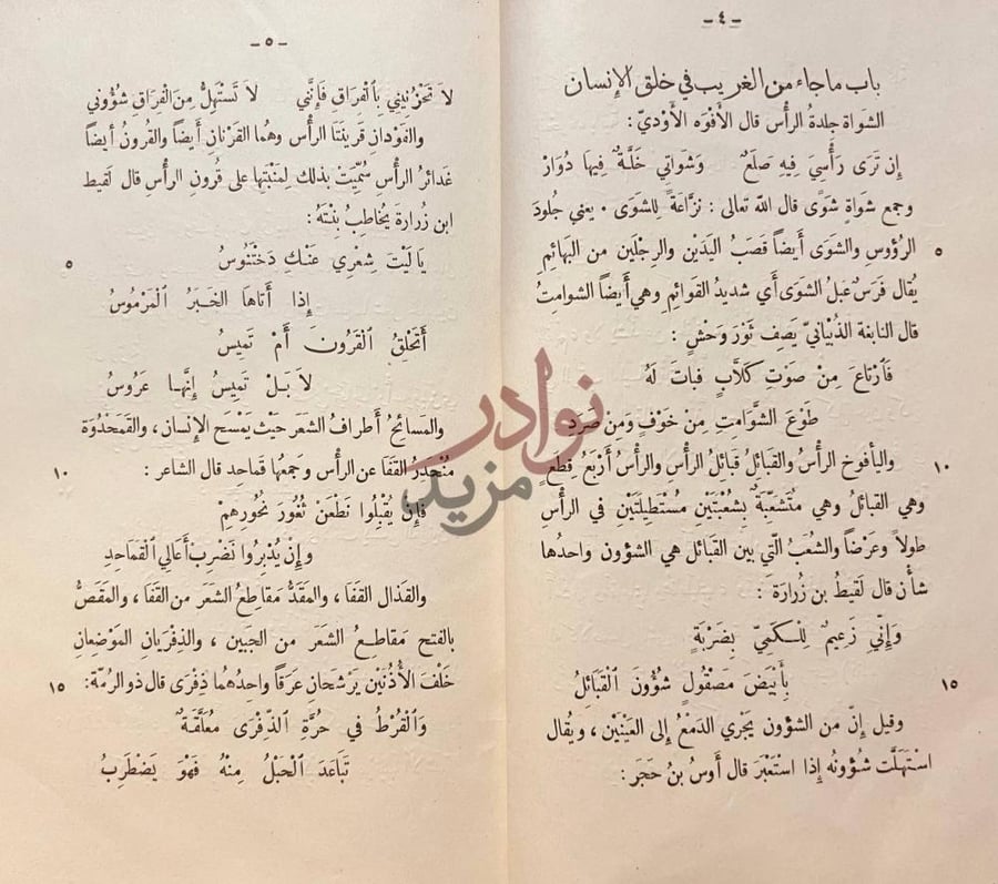 صفحة داخلية كتاب نظام الغريب باب ما جاء من الغريب