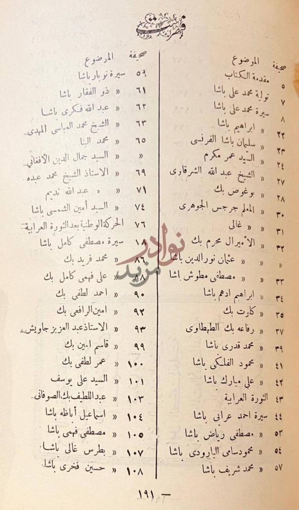 فهرس كتاب مفاخر الاجيال في سير اعاظم الرجل فهرس