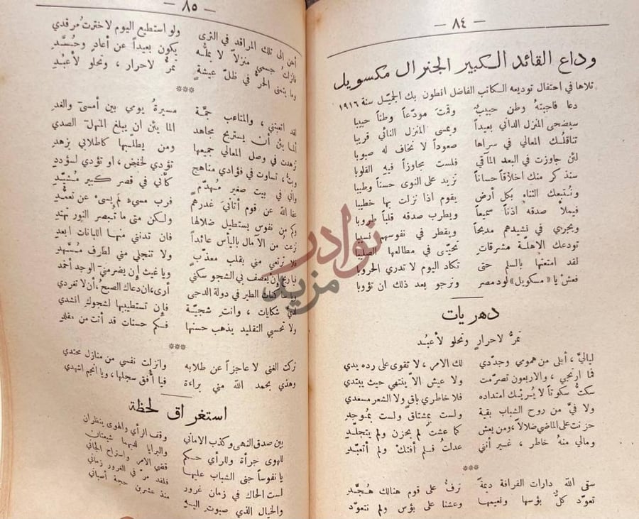 صفحة داخلية كتاب ديوان ولى الدين يكن وداع القائد الكبير