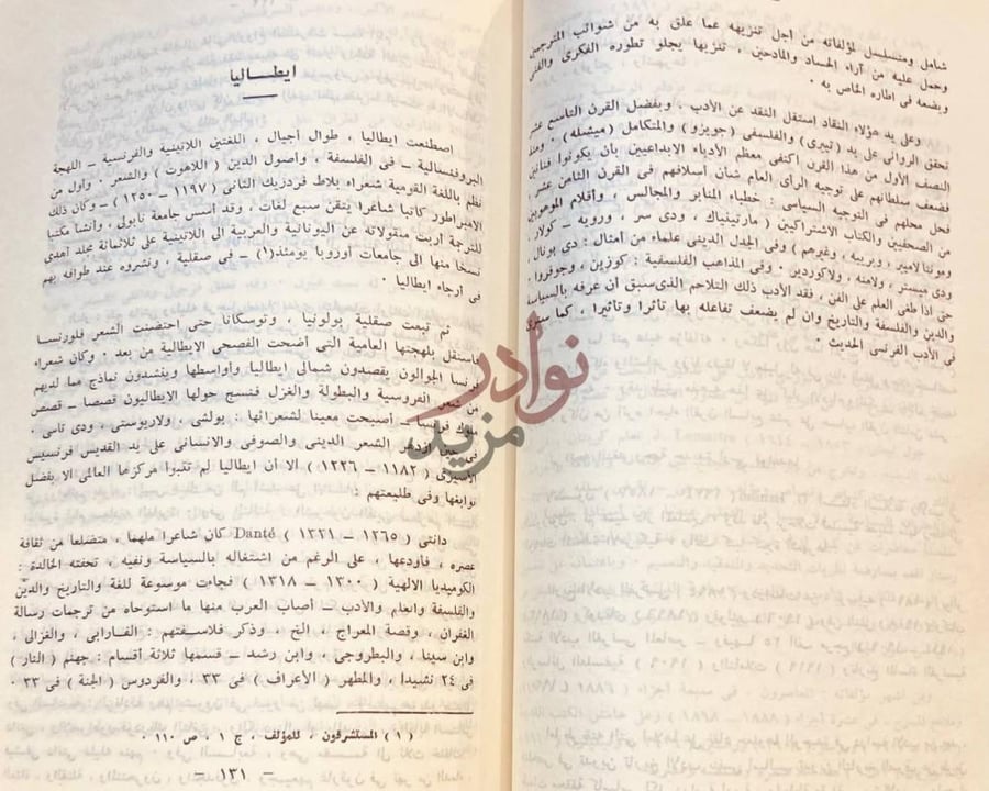 صفحة داخلية كتاب من الادب المقارن ايطاليا