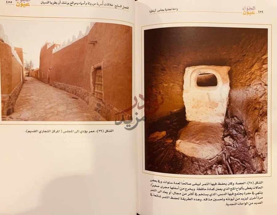 صفحة داخلية كتاب عيون الجواء واحة نجدية بجذور انباطية