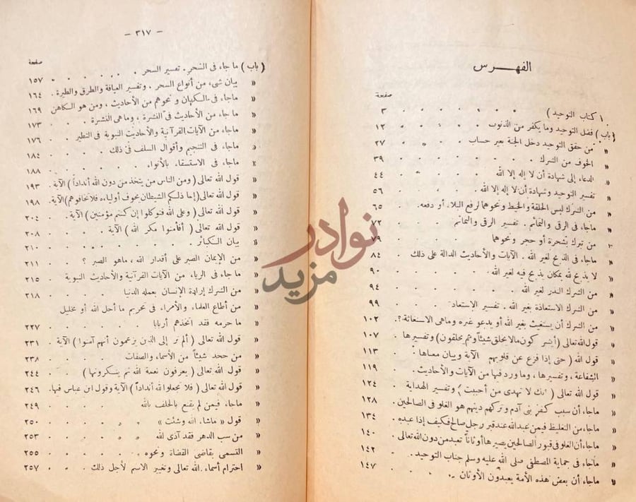 فهرس كتاب قرة عيون الموحدين في تحقيق دعوة الانبياء المرسلين