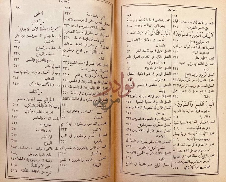 فهرس كتاب فقه اللغة فهرس