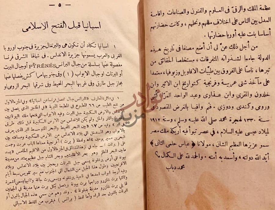 فصل كتاب تاريخ العرب في اسبانيا جزء اول فقط