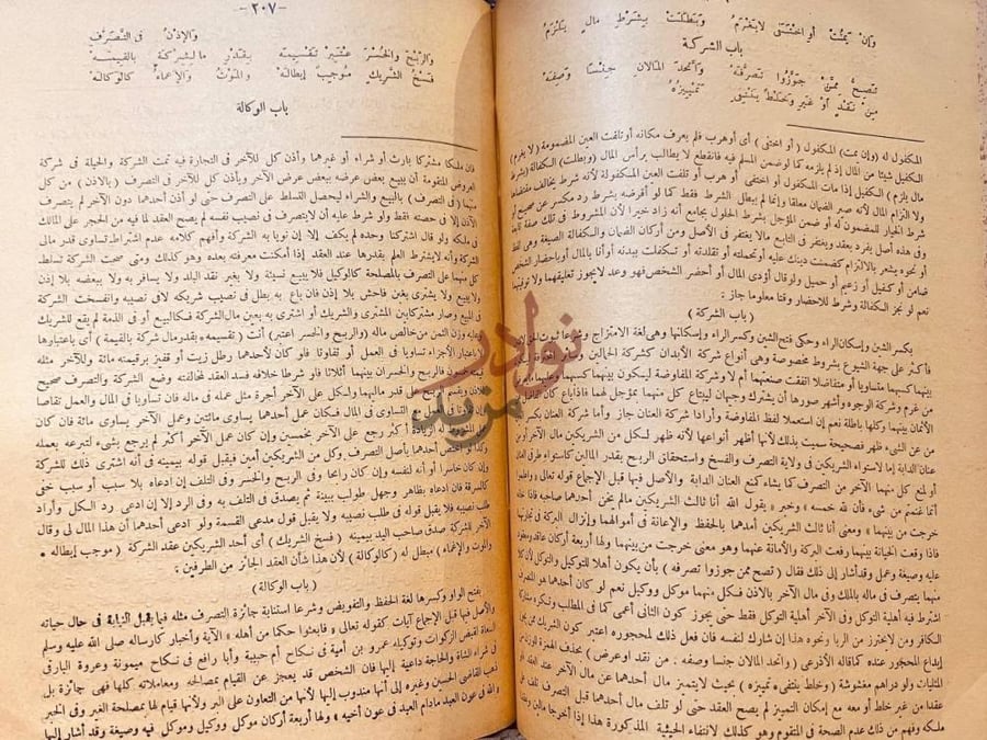 صفحة داخلية كتاب غاية البيان شرح زبد ابن رسلان باب الوكالة