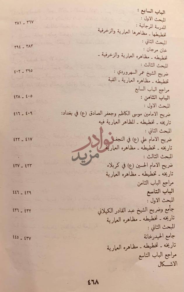 فهرس كتاب العمارة العربية في العصر الاسلامي في العراق