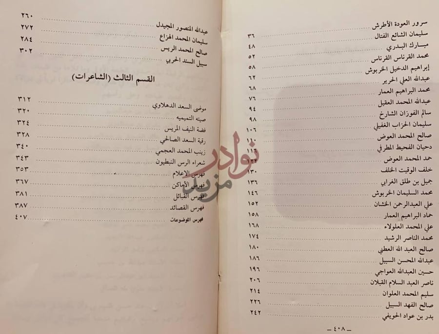 فهرس كتاب شعراء من الرس القسم الثالث