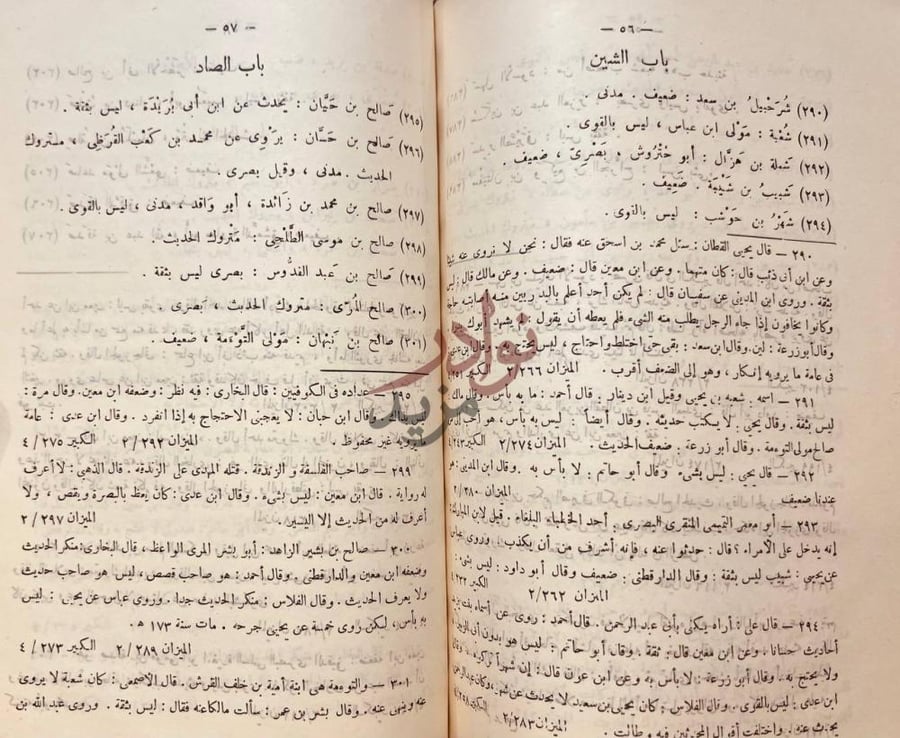 صفحة داخلية كتاب الضعفاء الصغير باب الشين باب