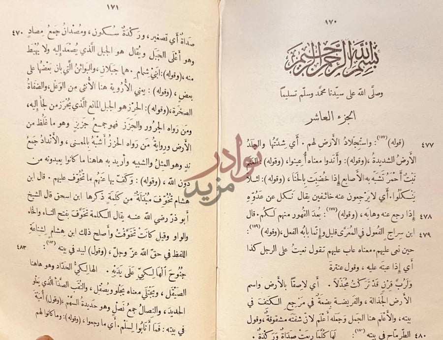 صفحة داخلية كتاب شرح السيرة النبوية الجزء العاشر
