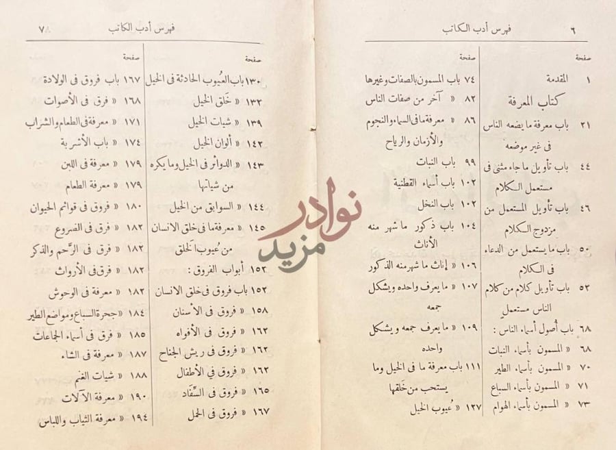 فهرس كتاب ادب الكاتب فهرس أدب الكاتب