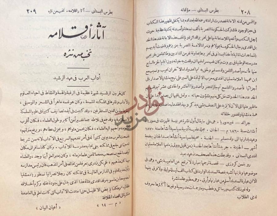 صفحة داخلية كتاب اعيان البيان من صبح القرن الثالث عشر