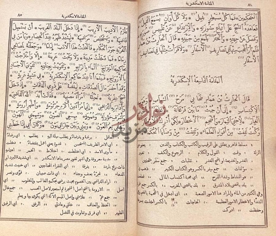 صفحة داخلية كتاب مقامات الحريري المقامة التاسعة