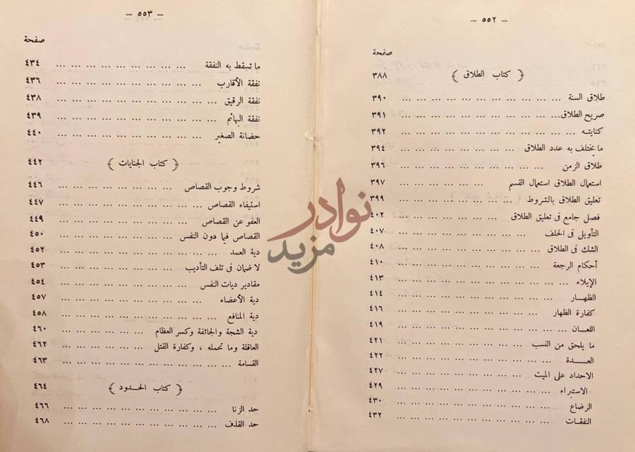 فهرس كتاب الروض الندي شرح كافي المبتدي في فقه الامام احمد بن