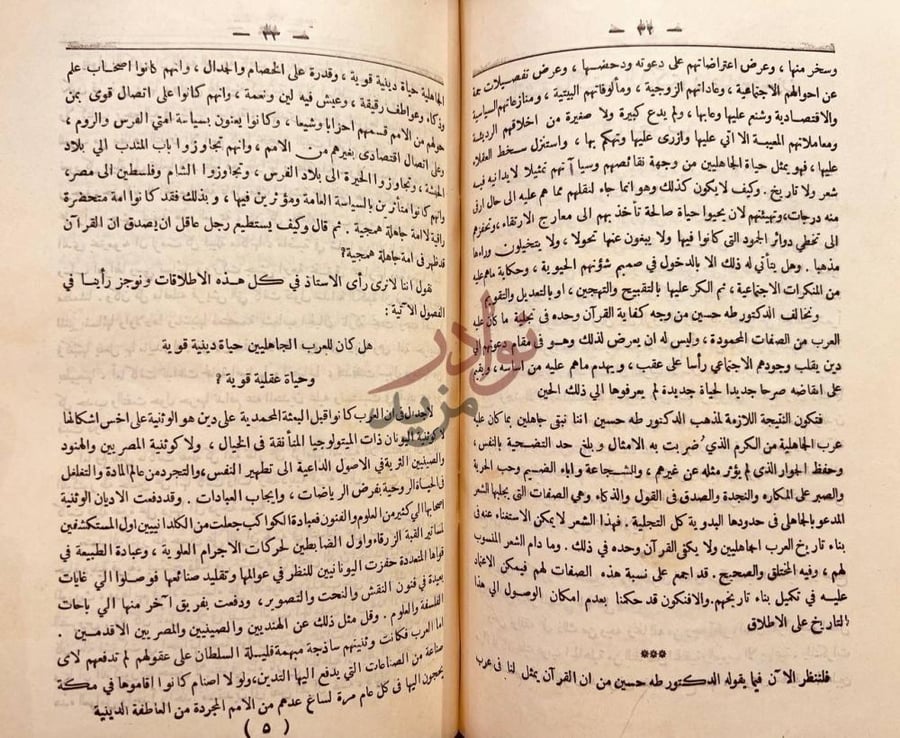 صفحة داخلية كتاب نقد كتاب الشعر الجاهلي هل كان للعرب