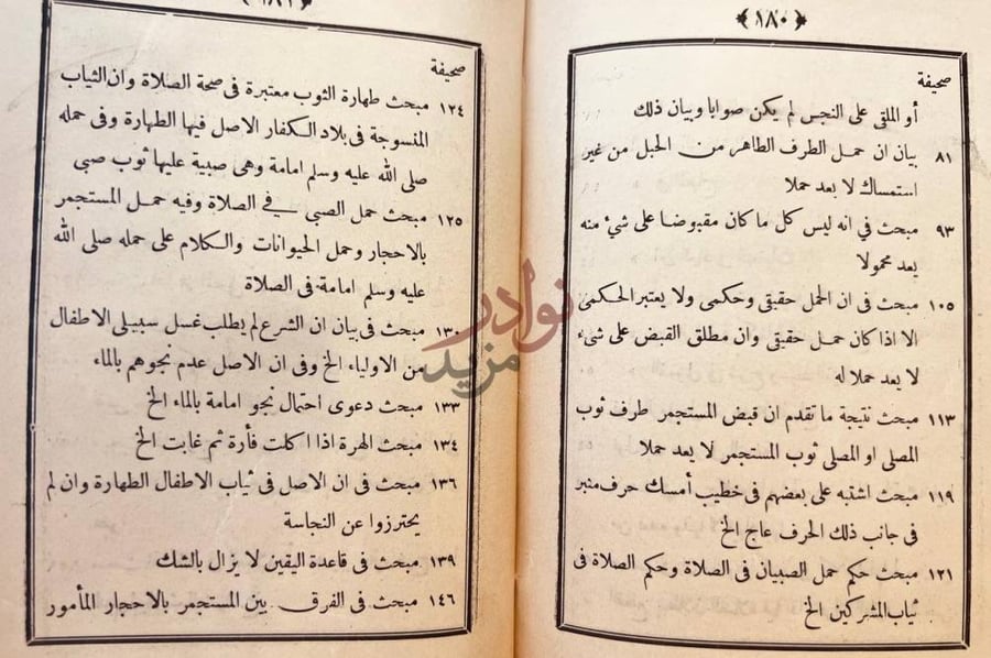 فهرس كتاب كشف الستار عن حكم صلاة القابض على المستجمر بالاحجار