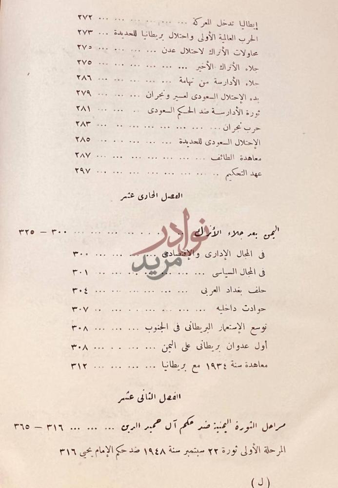 فهرس كتاب اليمن عبر التاريخ نهاية الفهرس يغطي