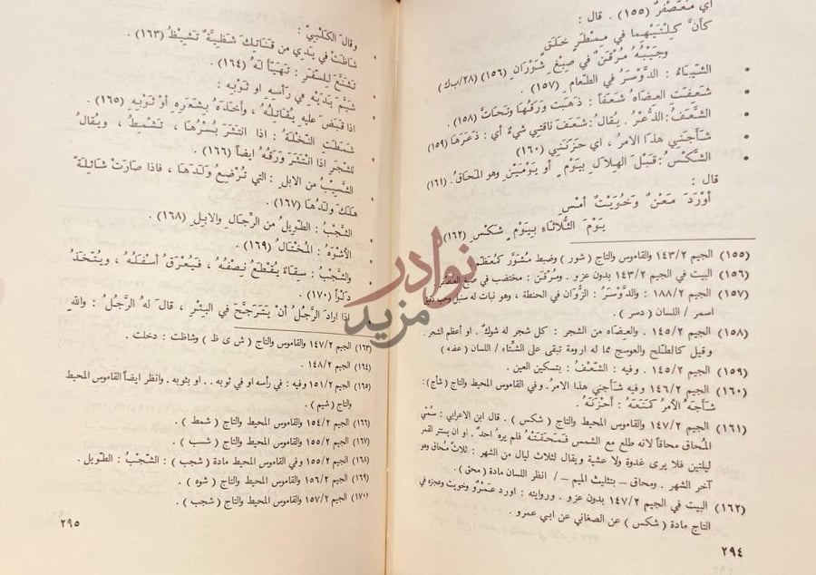 صفحة داخلية كتاب الشوارد في اللغة Page containing