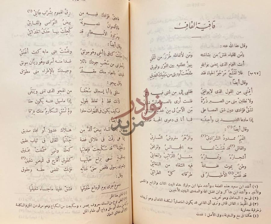 صفحة داخلية كتاب ديوان الشريف العقيلي قافية الفاء