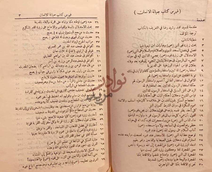 فهرس كتاب صيانة الانسان عن وسوسة الشيخ دحلان