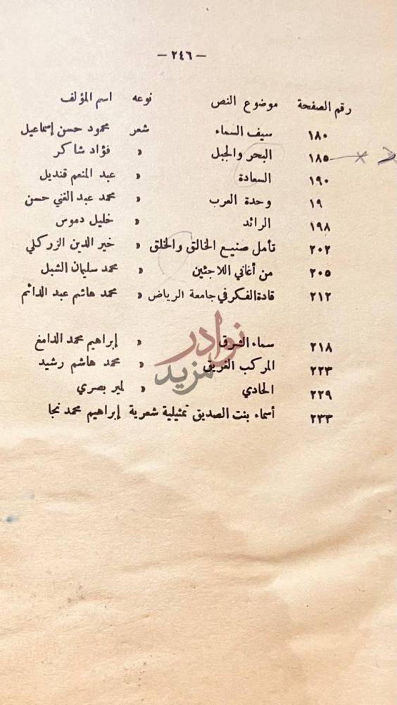 فهرس كتاب الجديد في النصوص الادبية استكمال جدول الفهرس
